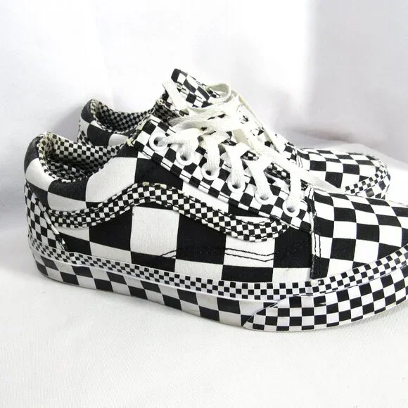 VANS OLD SKOOL CHECKER BOARD LACE UP SNEAKERS, WOMEN'S 7 OR MEN'S 5.5 - Picture 5 of 13